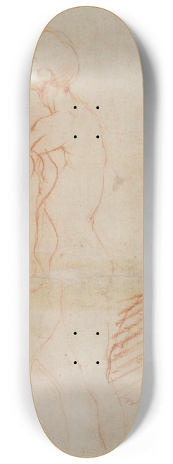 Andrea del Sarto - Figure Study and Face 8.25 inch art skate deck