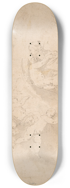 Jusepe de Ribera - Virgin and Child on Crescent Moon with Putti 8.25 inch art skate deck
