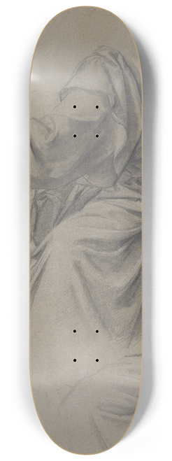 Jzef Simmler - Davids robe study to the painting King David playing the harp 8.25 inch art skate deck