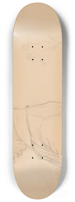 Jzef Simmler - Half-length figure of a boy in profile to the left 8.25 inch art skate deck