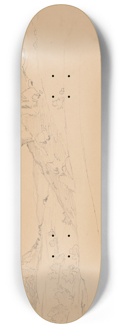 Jzef Simmler - Landscape sketch from the Ogrodzieniec area 8.25 inch art skate deck