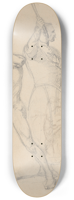 Jzef Simmler - Sketch of the figure of Gniewosz of Dalewice and a nobleman for the painting Queen Jadwigas Oath 8.25 inch art skate deck