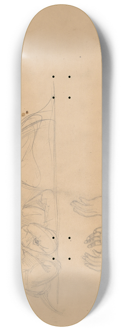 Jzef Simmler - Sketch of the group of witnesses to the death of St. Matthias to the painting Martyrdom of St. Matthias 8.25 inch art skate deck