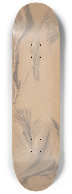 Jzef Simmler - Studia fragmentw paszcza i sukni Katarzyny Jagiellonki do obrazu Katarzyna Jagiellonka w wizieniu w Gripsholmie 8.25 inch art skate deck