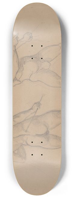 Jzef Simmler - Studies of nude males to the painting Martyrdom of St. Josaphat Kuntsevych 8.25 inch art skate deck