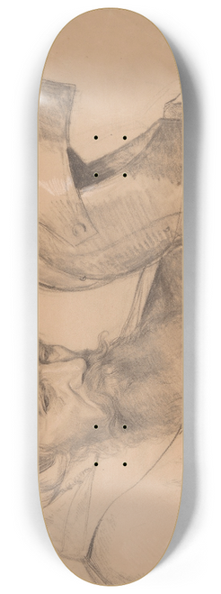 Jzef Simmler - Study of monk bust and visor 8.25 inch art skate deck