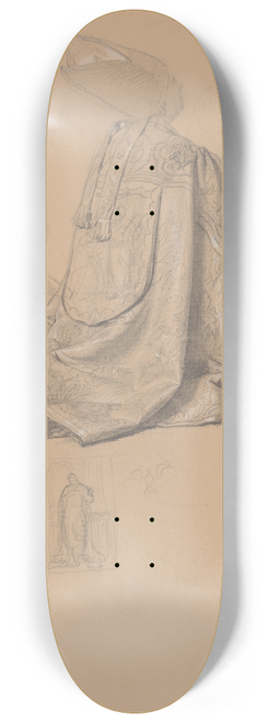 Jzef Simmler - Study of the figure of Pius IX for the painting The Immaculate Conception of the Blessed Virgin Mary 8.25 inch art skate deck