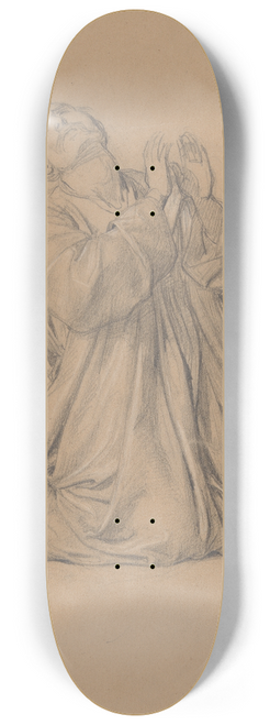 Jzef Simmler - Study of the figure of St. Matthias to the painting Martyrdom of St. Matthias 8.25 inch art skate deck