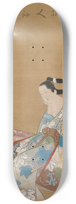 Kamigaki Hry - Courtesan Seated on a Bench Enjoying the Evening Cool in Summer 8.25 inch art skate deck