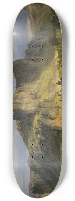 Karl Friedrich Lessing - Landscape from the Eifel mountains 8.25 inch art skate deck