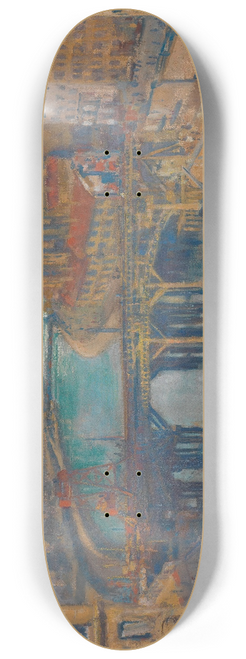 Karl Julius Heinrich Revy - Bau der Marienbrcke 8.25 inch art skate deck