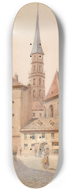 Karl Wenzel Zajicek - Blick von der Stallburggasse zur Michaelerkirche 8.25 inch art skate deck