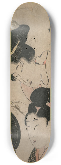 Kitagawa Utamaro II - The Lovers Okiku and Kozuke (from the series An Elegant Comparison of Charming Features) 8.25 inch art skate deck