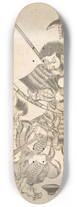 Kitagawa Utamaro - Souvenir Print from tsu; Benkei with Weaponry and a Demon with a Samisen 8.25 inch art skate deck