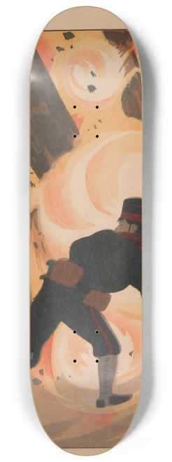 Kobayashi Kiyochika - Engineer Lieutenant Onoguchi Tokuji, from the Series Mirror of Famous Army and Navy Men 8.25 inch art skate deck