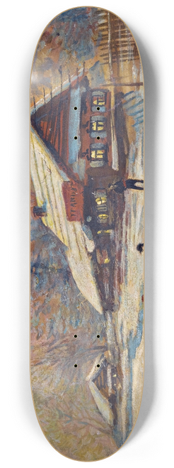 Konstantin Alexeevich Korovin - Merrymakers Outside The Tavern 8.25 inch art skate deck