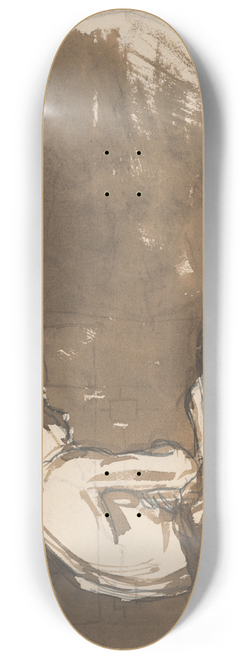 Ladislav Mednynszky - Sketch of a Man sitting Half-Naked from a Side View (In Prison I.) 8.25 inch art skate deck