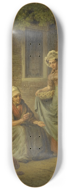 Lambertus Johannes Hansen - Woman Selling Vegetables 8.25 inch art skate deck