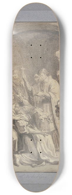 Laurent de la Hyre - Ein Geistlicher treibt einer Frau den Teufel aus 8.25 inch art skate deck