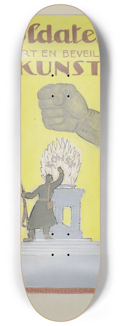 Leo Gestel - Ontwerp affiche voor propaganda kunstbescherming in het leger 8.25 inch art skate deck