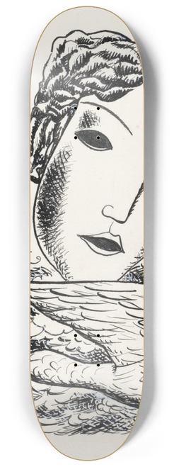 Leo Gestel - Vrouwenkop met vogel (schets) 8.25 inch art skate deck