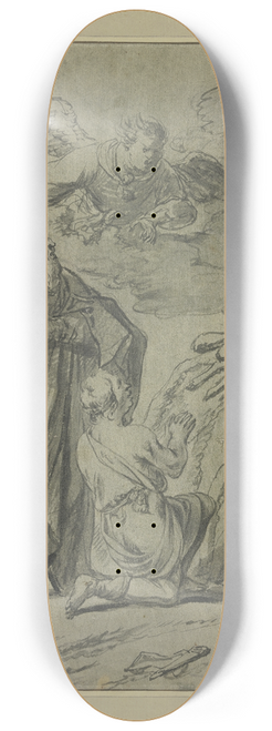 Leonaert Bramer - Abraham im Begriff seinen Sohn Isaak zu opfern, erblickt den Engel 8.25 inch art skate deck