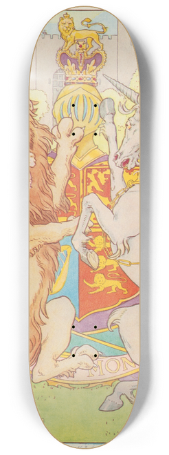 Leonard Leslie Brooke - The lion and the unicorn were fighting for the crown 8.25 inch art skate deck