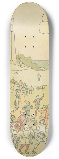 Leonard Leslie Brooke - Tom Thumb hitches a ride on a butterfly 8.25 inch art skate deck