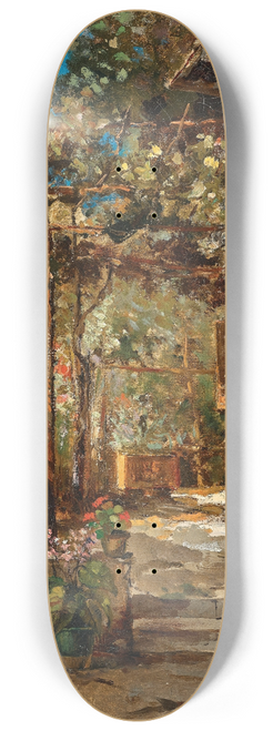 Leontine von Littrow - A Girl on Southern Veranda 8.25 inch art skate deck