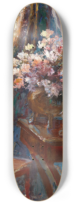 Leontine von Littrow - Interior with Flowers by the Window 8.25 inch art skate deck