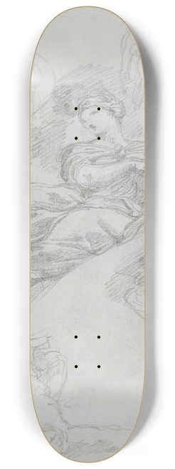 Anicet Charles Gabriel Lemonnier - Studies of Figures (verso) 8.25 inch art skate deck