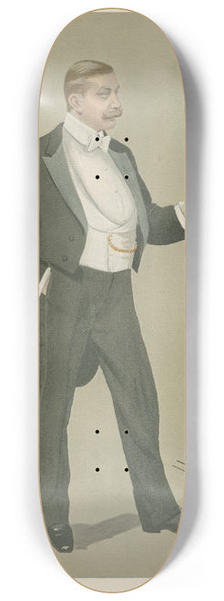 Leslie Matthew Ward - Politicians  A German Attache. Baron Hermann von Eckardstein. 8.25 inch art skate deck