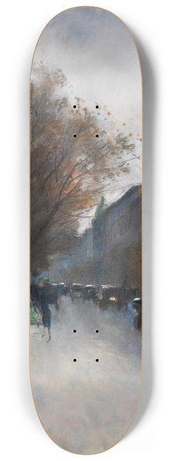 Lesser Ury - Berliner Straenszene im Herbst (Hotel Adlon, Berlin) 8.25 inch art skate deck