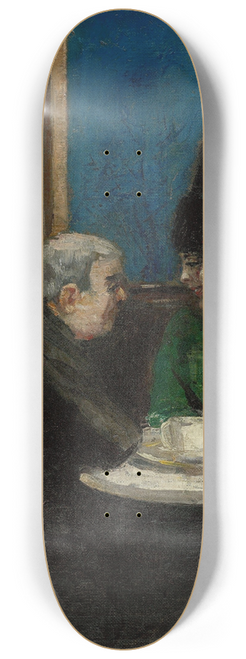 Lesser Ury - Im Caf Victoria, Berlin 8.25 inch art skate deck