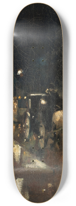 Lesser Ury - Strae bei Nacht im Regen (Berlin) 8.25 inch art skate deck