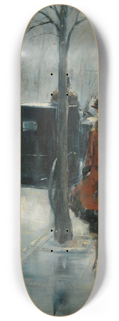Lesser Ury - Strassenszene Mit Frau, Berlin(Street Scene With Woman, Berlin) 8.25 inch art skate deck