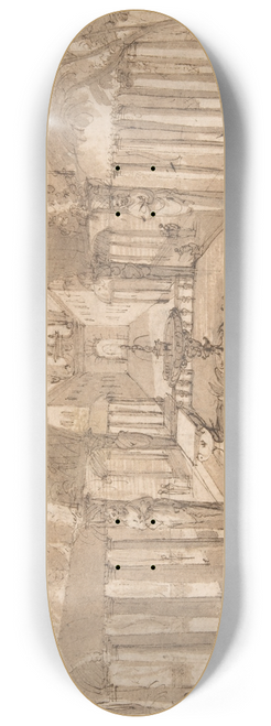 Lodewijk Toeput - View of the Gardens of a Palace 8.25 inch art skate deck