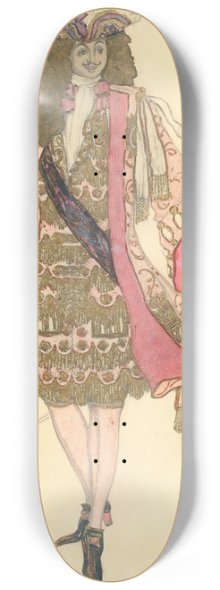 Lon Bakst - Costume Design For Act Ii Of Le Prince Anglais 8.25 inch art skate deck