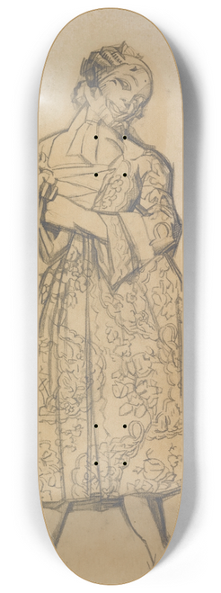 Lon Bakst - Costume Design For Dorothe From Les Femmes De Bonne Humeur 8.25 inch art skate deck