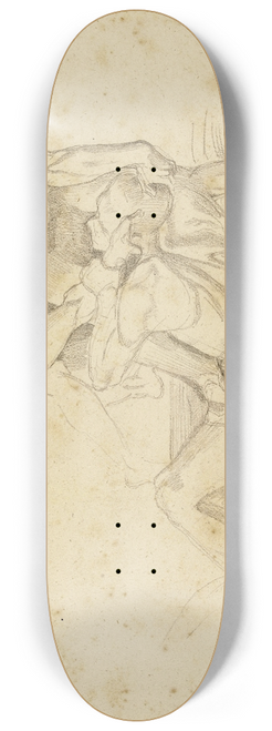 Lon Bonnat - Deux hommes nus luttant (copie dun fragment de fresque par Luca Signorelli) 8.25 inch art skate deck