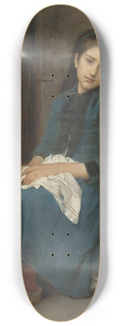 Lon-Jean-Basile Perrault - Pensive Girl (Innocence) 8.25 inch art skate deck