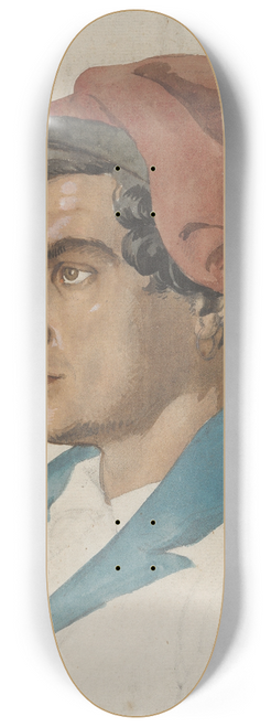 Lorenz Frlich - Head Study of a Fisherman from Capri 8.25 inch art skate deck