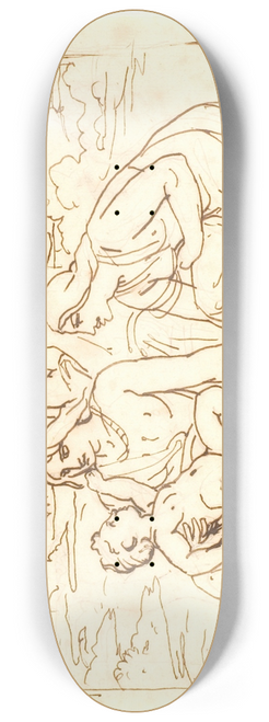 Lorenz Frlich - Tre kvinder med et barn Moses findes af Faraos datter 8.25 inch art skate deck