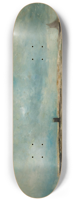 Louis Artan - The harbour defences in choppy waters 8.25 inch art skate deck