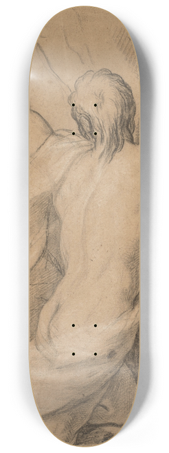 Louis de Boullogne - A nude study of man seen from the back, clasping to a tree 8.25 inch art skate deck