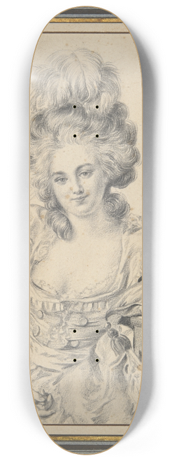 Louis Rolland Trinquesse - Portrait of A Lady, preparatory study for apainting 8.25 inch art skate deck