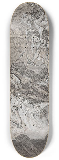 Anne Louis Girodet-Trioson - Le camp des Grecs forc par les Troyens 8.25 inch art skate deck
