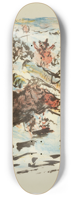 Lovis Corinth - Reinecke Fngt Den Bren Braun In Einem Gespaltenen Baum 8.25 inch art skate deck