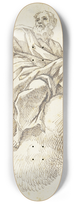 Luca Giordano - Prophet mit Buch auf Wolken schwebend 8.25 inch art skate deck