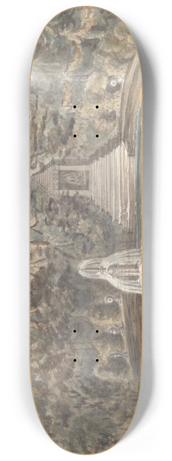 Anne Rushout - Temple Pool, Thornery, Sezincote 8.25 inch art skate deck